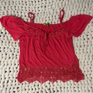 Over the Shoulder Lace Top